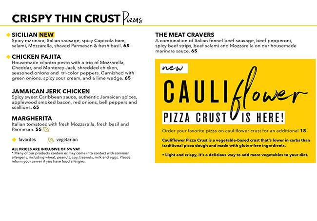 CPK Go by California Pizza Kitchen Menu 