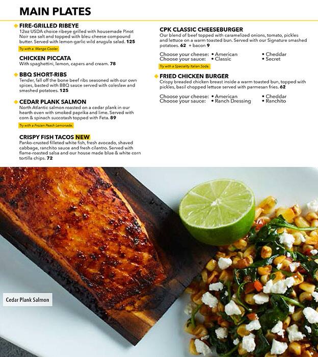 CPK Go by California Pizza Kitchen Menu 