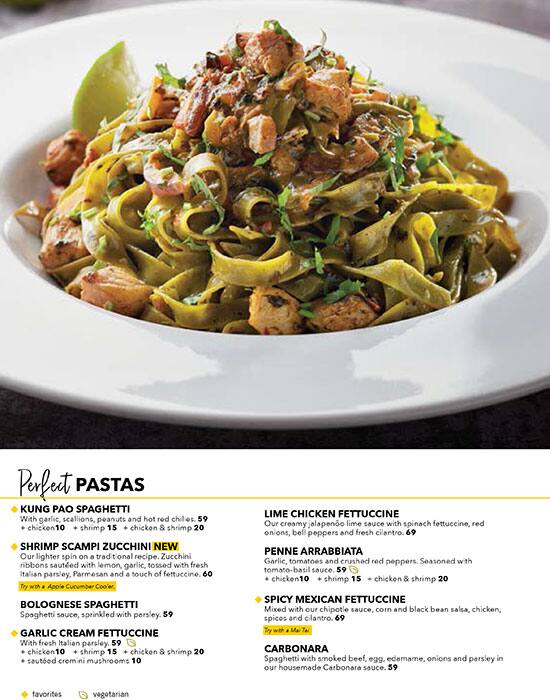 CPK Go by California Pizza Kitchen Menu 