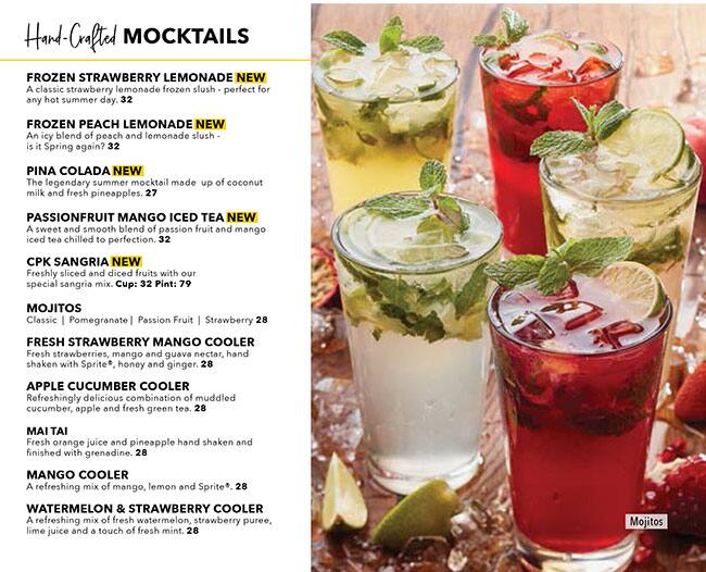 CPK Go by California Pizza Kitchen Menu 