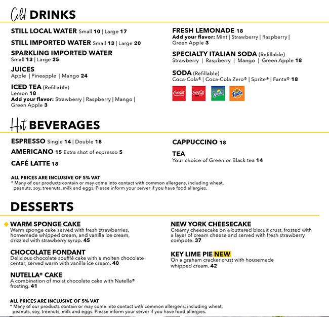 CPK Go by California Pizza Kitchen Menu 