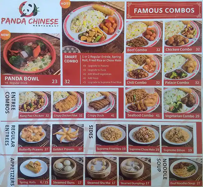 Panda Chinese  Menu, Menu for Panda Chinese , University City, Sharjah 