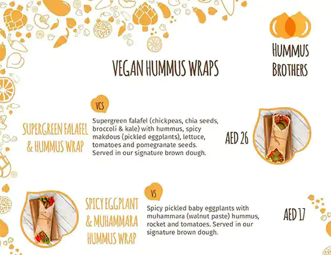 Hummus Brothers Menu, Menu for Hummus Brothers, Baniyas, Abu Dhabi 