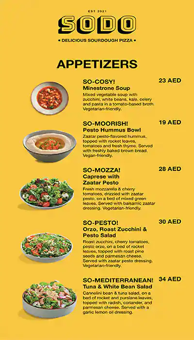 SoDo Sourdough Pizza Menu, Menu for SoDo Sourdough Pizza, Baniyas, Abu Dhabi 