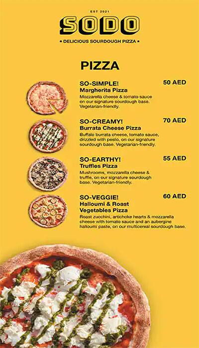 SoDo Sourdough Pizza Menu, Menu for SoDo Sourdough Pizza, Baniyas, Abu Dhabi 