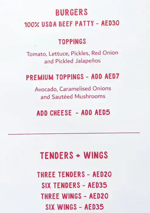 Chick N Co. Menu, Menu for Chick N Co., Industrial Area, Sharjah 