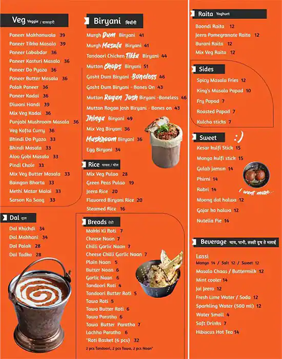 Kulcha King Menu, Menu for Kulcha King, Khalifa City, Abu Dhabi 