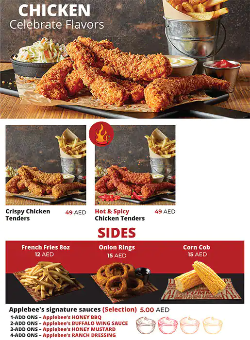 Applebee's Menu, Menu for Applebee's, Al Majaz, Sharjah 