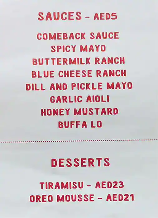 Chick'N Co Menu, Menu for Chick'N Co, Al Jurf, Ajman 