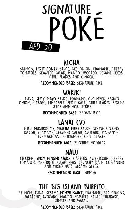 Poke and Co Menu, Menu for Poke and Co, Al Jurf, Ajman 