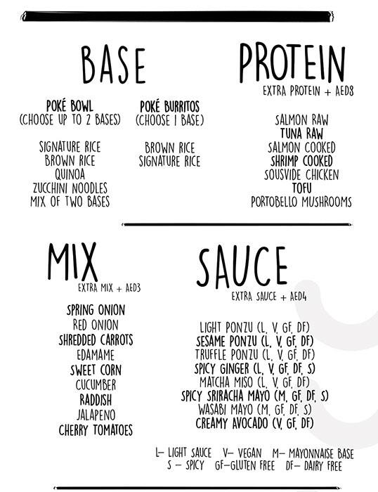 Poke and Co Menu, Menu for Poke and Co, Al Jurf, Ajman 