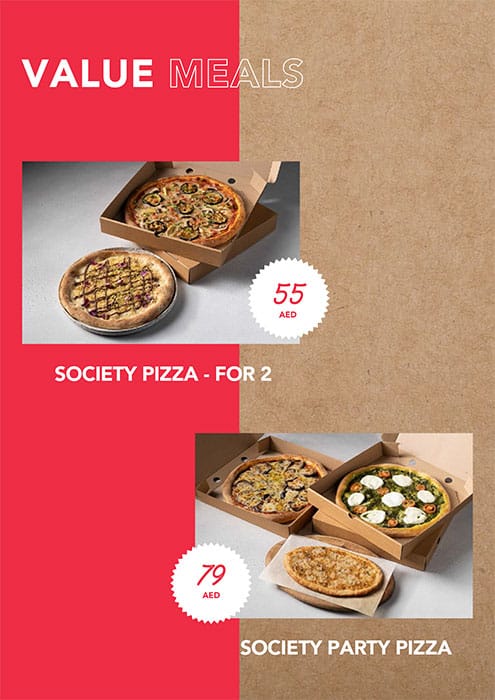 Society Pizza Menu, Menu for Society Pizza, Al Majaz, Sharjah 