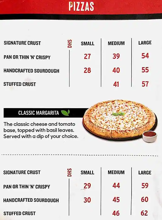 Pizza Hut Menu, Menu for Pizza Hut, Al Maqtaa, Abu Dhabi 