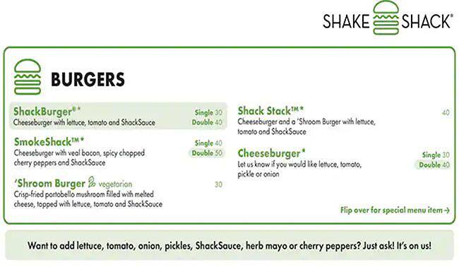 Shake Shack Menu, Menu for Shake Shack, Industrial Area, Sharjah 