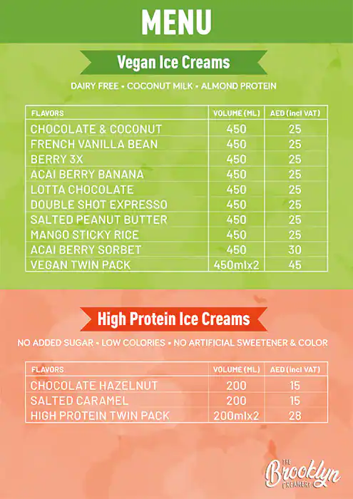 The Brooklyn Creamery Menu, Menu for The Brooklyn Creamery, University City, Sharjah 