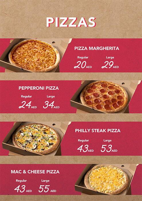 Society Pizza Menu, Menu for Society Pizza, Al Tallah, Ajman 