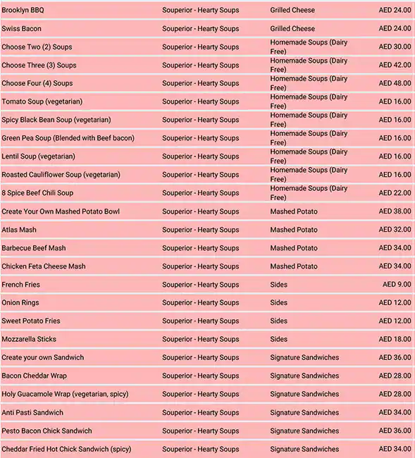 SOUPERIOR – Hearty Soups Menu, Menu for SOUPERIOR – Hearty Soups, Al Nakhil, Ajman 