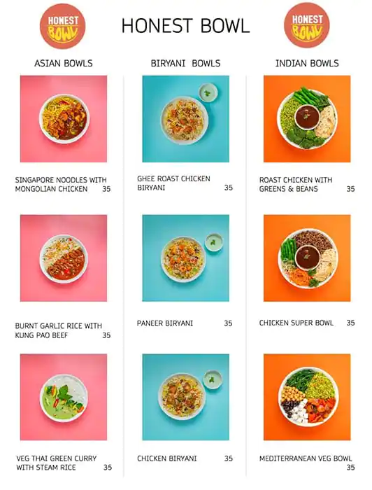 Honest Bowl Menu, Menu for Honest Bowl, Al Reem Island, Abu Dhabi 