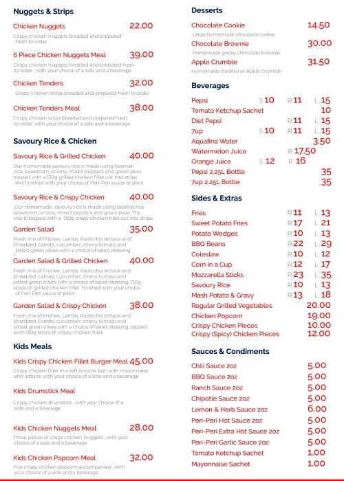 Chicken Cottage Menu, Menu for Chicken Cottage, Al Reem Island, Abu Dhabi 