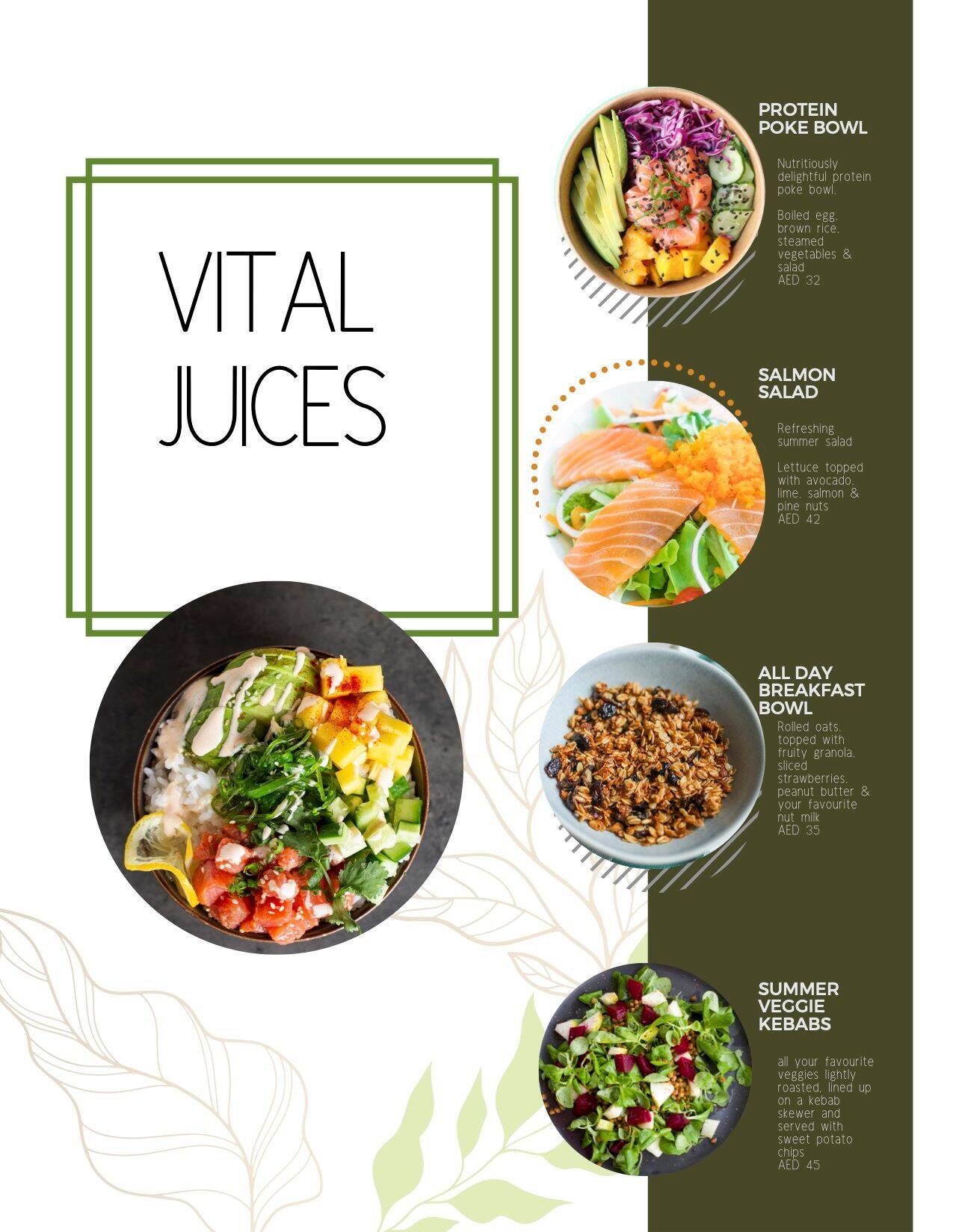 Vital Juices Menu, Menu for Vital Juices, University City, Sharjah 