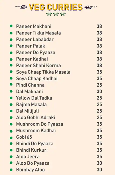 Street Foods by Punjab Grill Menu 