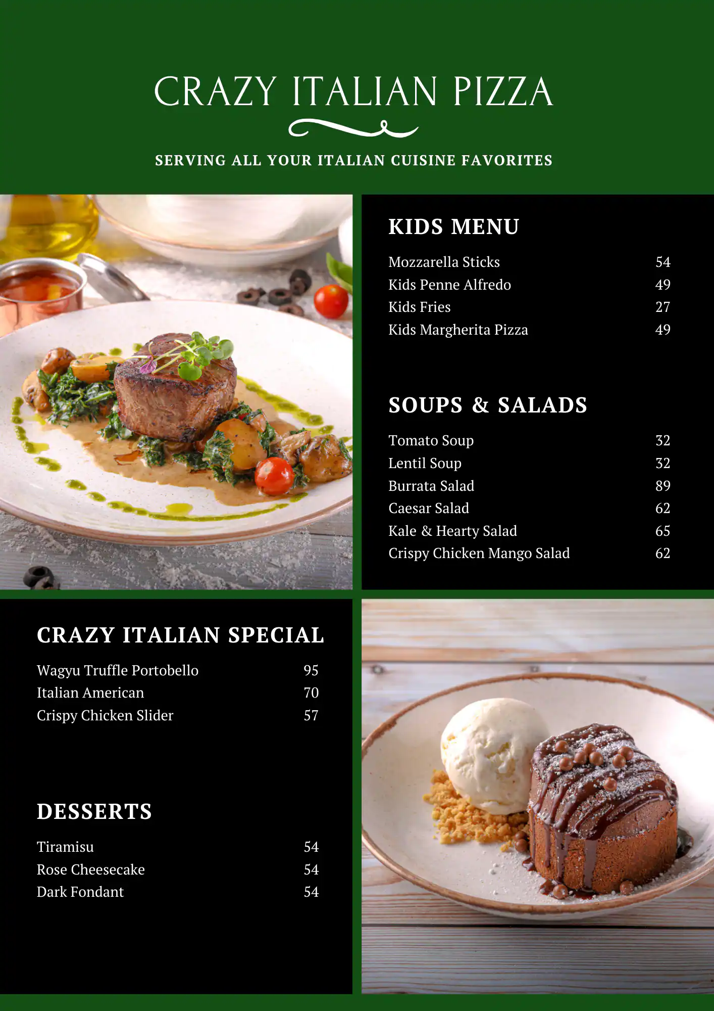 Crazy Italian Pizza Menu, Menu for Crazy Italian Pizza, Al Bateen, Abu Dhabi 