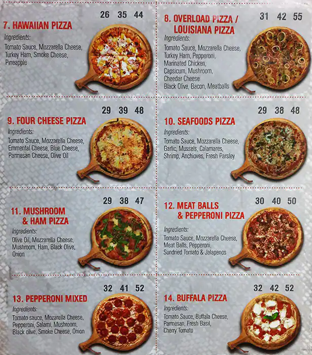 Louisiana Pizza Down Menu, Menu for Louisiana Pizza Down, Al Khalidiya, Abu Dhabi 