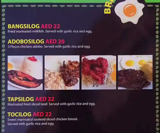 Resto Pinoy Menu, Menu for Resto Pinoy, Mussafah Shabiya, Abu Dhabi 