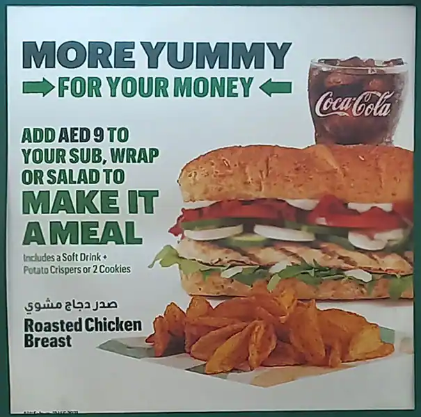 Subway Menu, Menu for Subway, Al Khan, Sharjah 