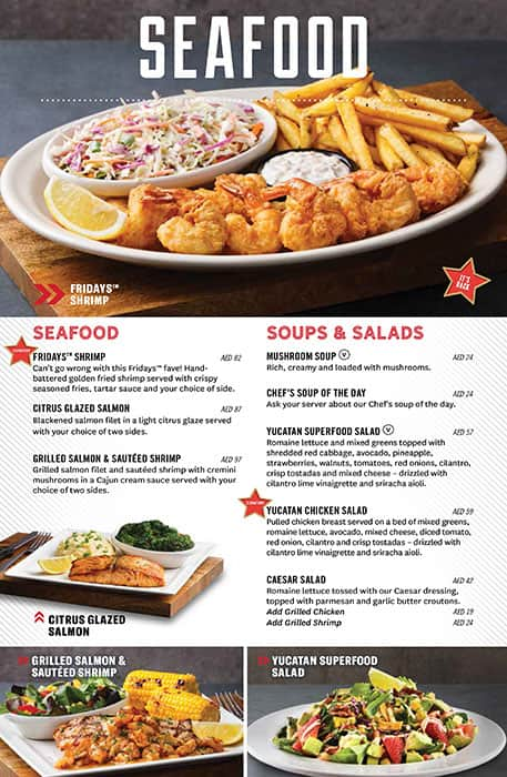 TGI Fridays Menu, Menu for TGI Fridays, Al Majaz, Sharjah 