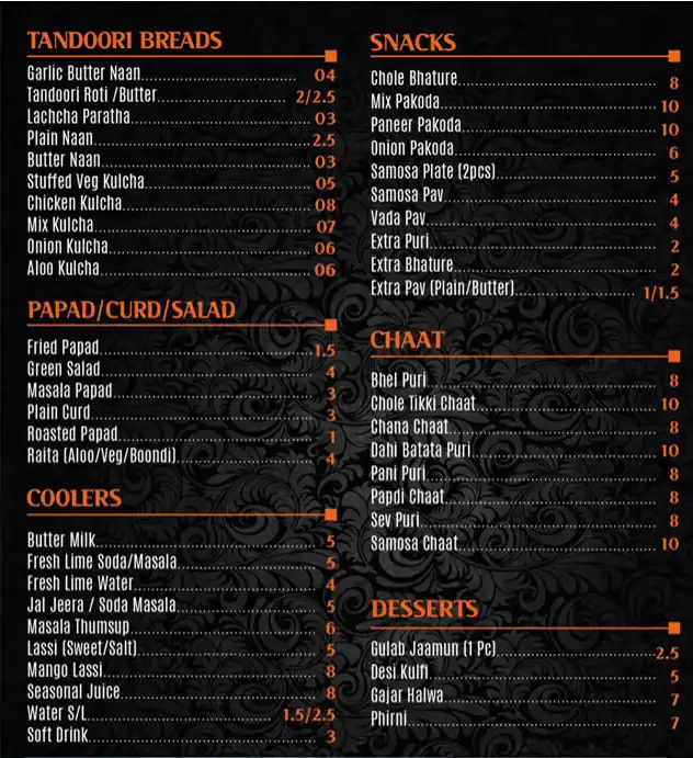 Tasty Dhaba (Al Nahda Garden Fast Food) Menu 