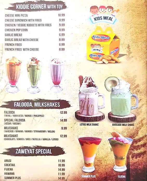 Zaweyat Al Nahda Menu, Menu for Zaweyat Al Nahda, Al Nahda, Sharjah 