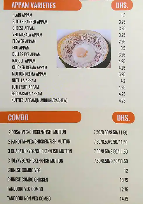 Hadaeq Chennai Restaurant Menu 