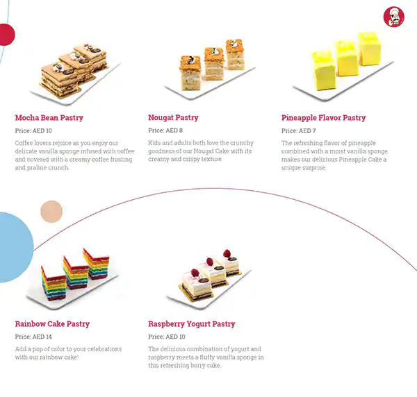 Mister Baker Menu, Menu for Mister Baker, Industrial Area, Sharjah 