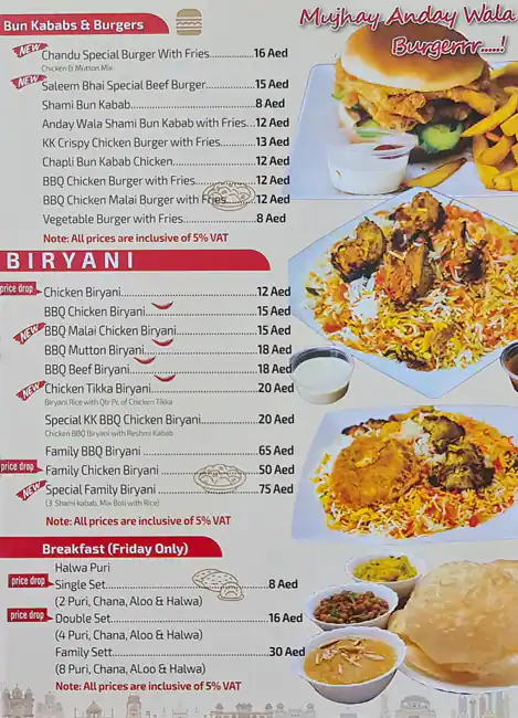 Kabab Karachi Menu, Menu for Kabab Karachi, Al Nahda, Sharjah 