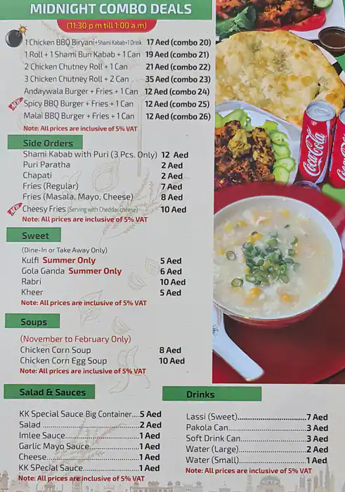 Kabab Karachi Menu, Menu for Kabab Karachi, Al Nahda, Sharjah 