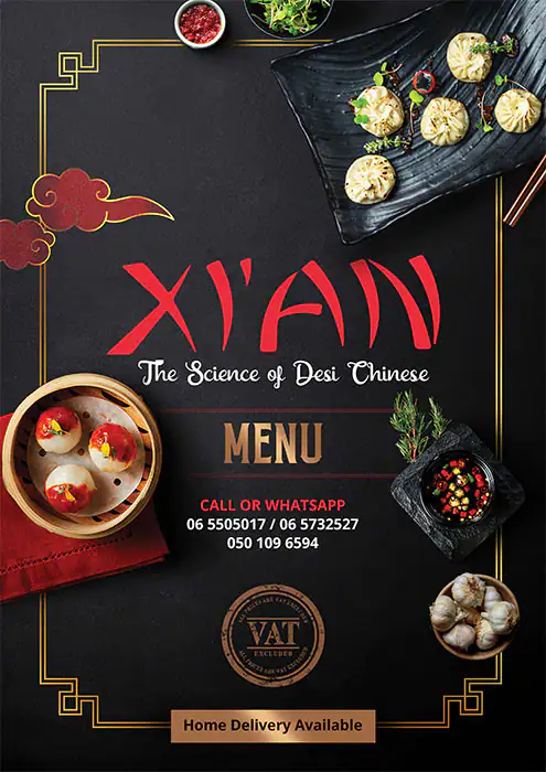 Xi'an Menu, Menu for Xi'an, Al Majaz, Sharjah 