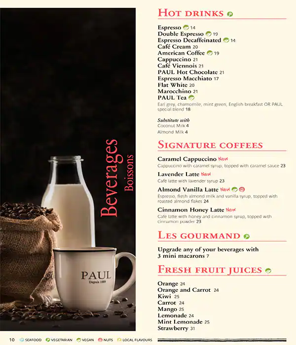 PAUL Bakery & Restaurant - مطعم ومخبز بول Menu 