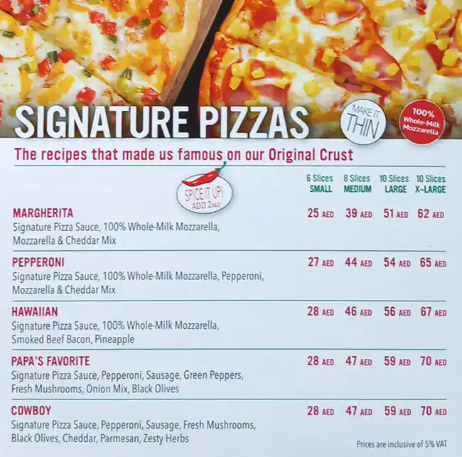 Papa Murphy's Pizza Menu, Menu for Papa Murphy's Pizza, Al Majaz, Sharjah 