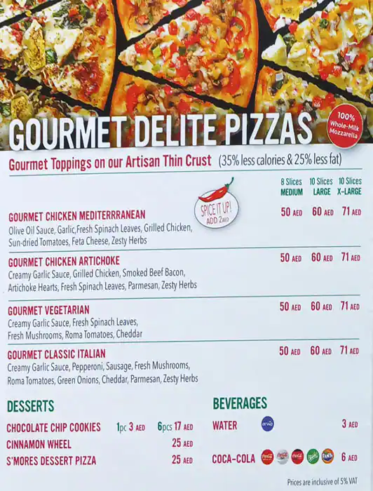 Papa Murphy's Pizza Menu, Menu for Papa Murphy's Pizza, Al Majaz, Sharjah 