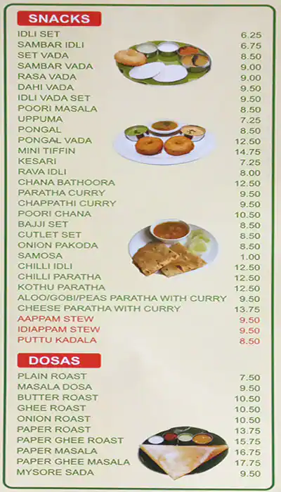 Amrutha Restaurant Menu, Menu for Amrutha Restaurant, Al Ghuwair, Sharjah 