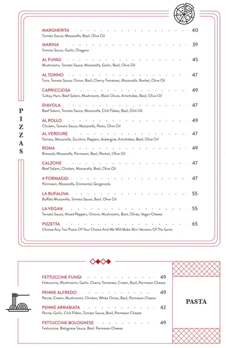 Mangiare Menu, Menu for Mangiare, Al Khan, Sharjah 