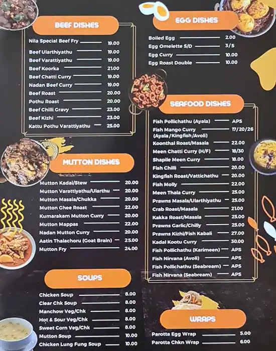 Nila Restaurant Menu, Menu for Nila Restaurant, Al Nahda, Sharjah 