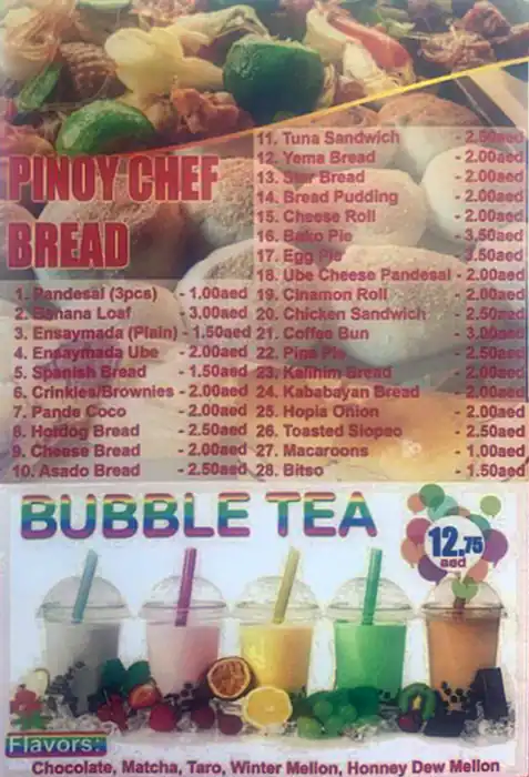 Al Shuaa Al Abyad (Pinoy Chef) Menu 