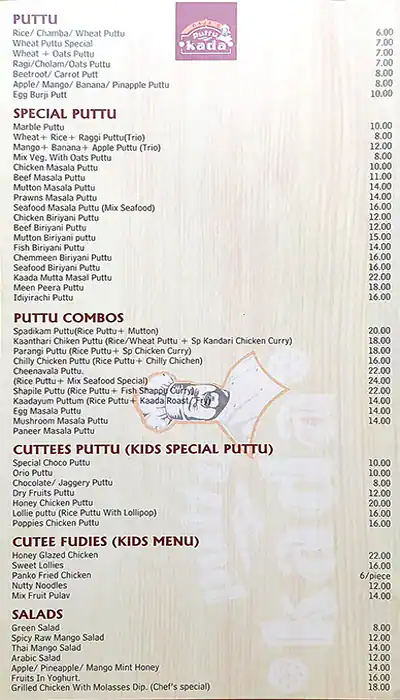 Rajas Puttukada Menu, Menu for Rajas Puttukada, Al Manakh, Sharjah 