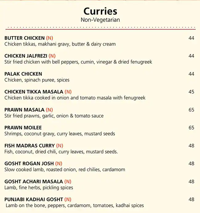 Ushna Menu, Menu for Ushna, Al Majaz, Sharjah 