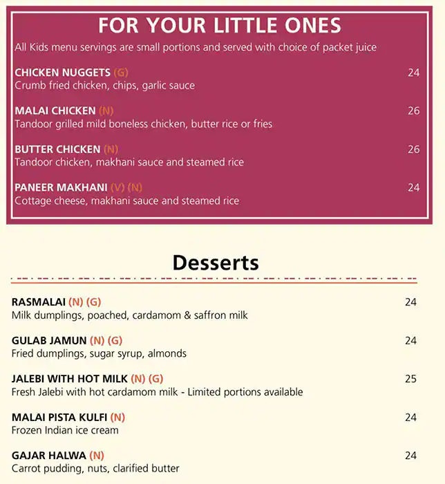 Ushna Menu, Menu for Ushna, Al Majaz, Sharjah 