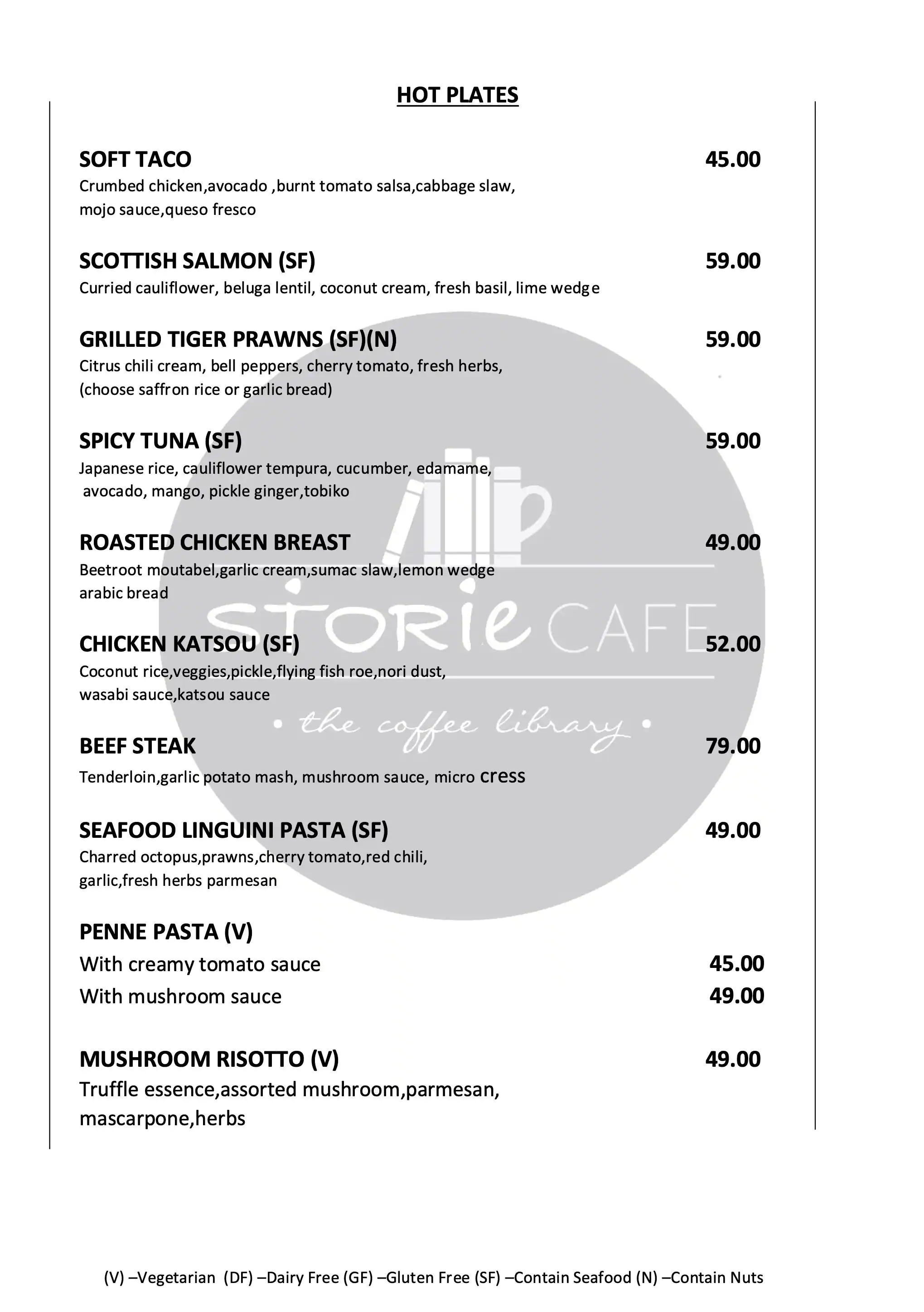 Storie Cafe Menu, Menu for Storie Cafe, University City, Sharjah 