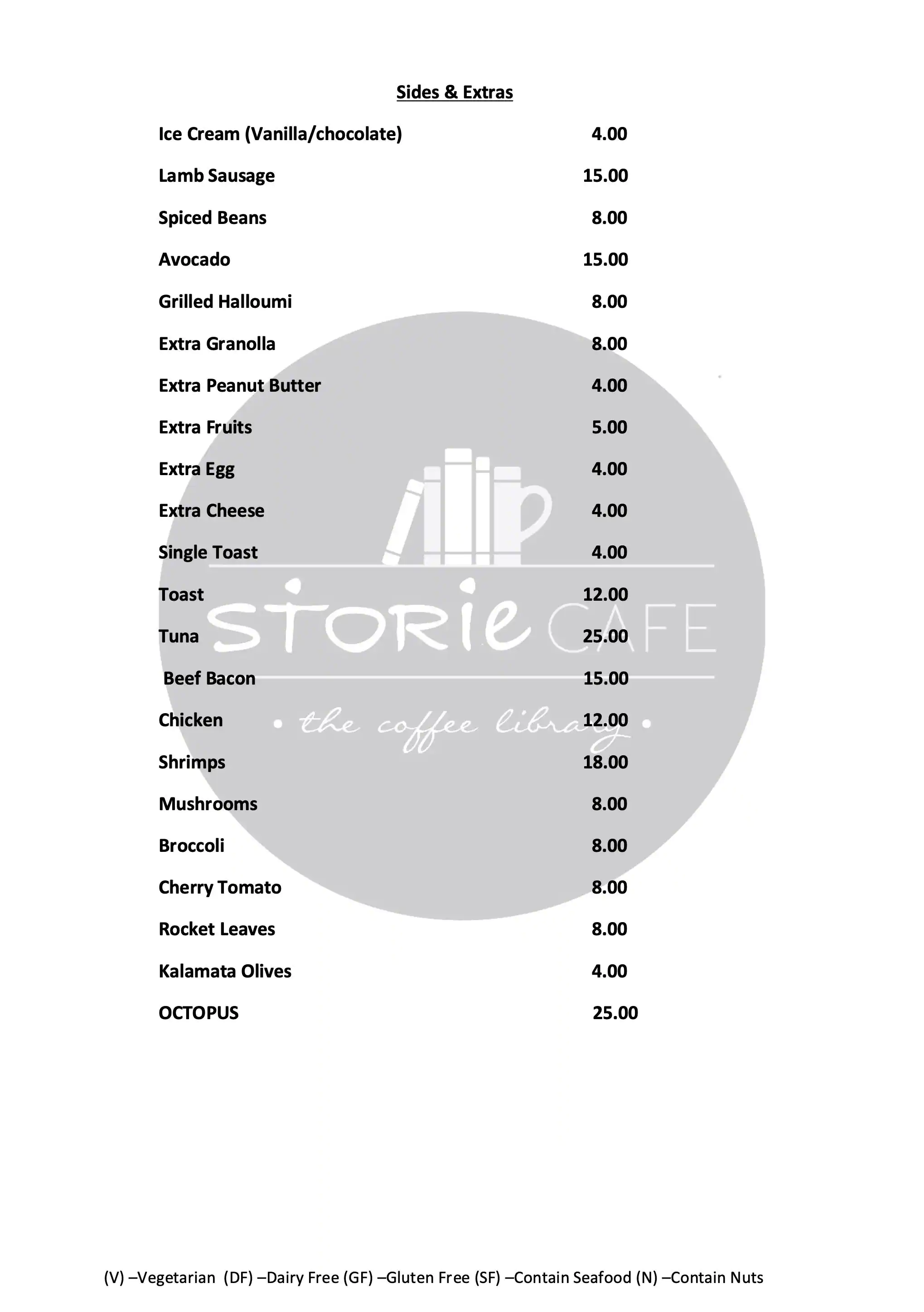 Storie Cafe Menu, Menu for Storie Cafe, University City, Sharjah 