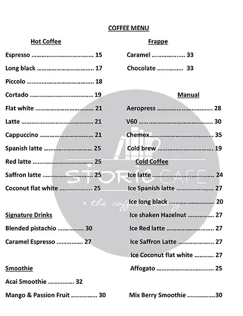 Storie Cafe Menu, Menu for Storie Cafe, University City, Sharjah 